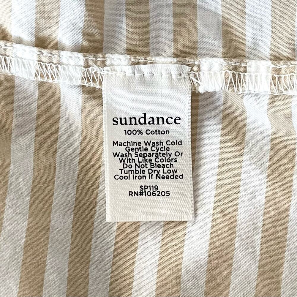 Sundance Golden Days Neutral Striped Cotton Long Sleeve Button Down Shirt Size S - Picture 6 of 6